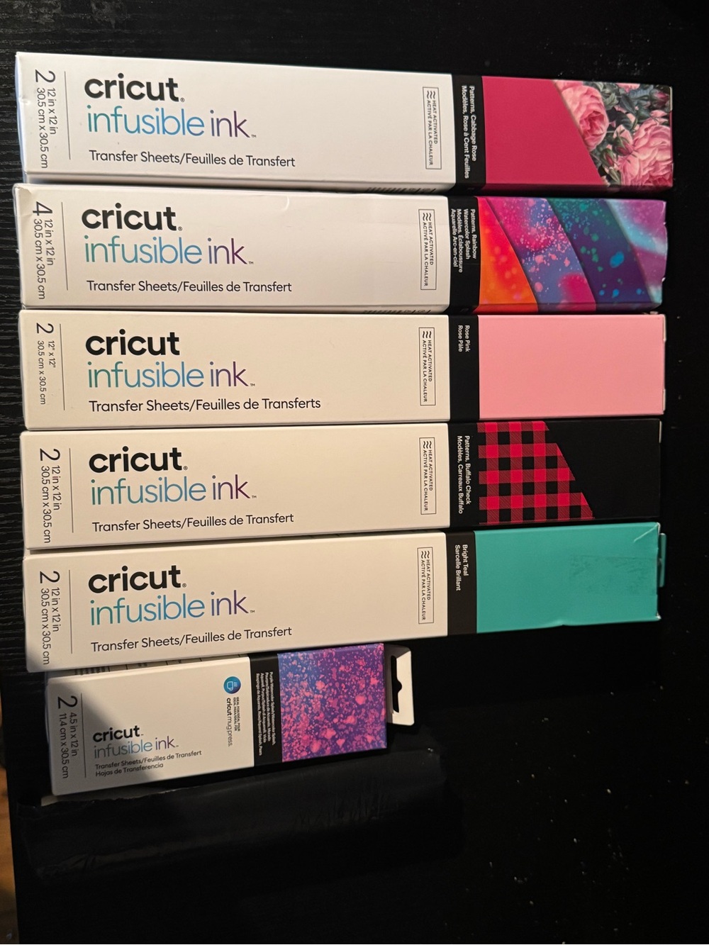Cricut Infusible Ink Sheets - Pink, Teal, Purple, Red